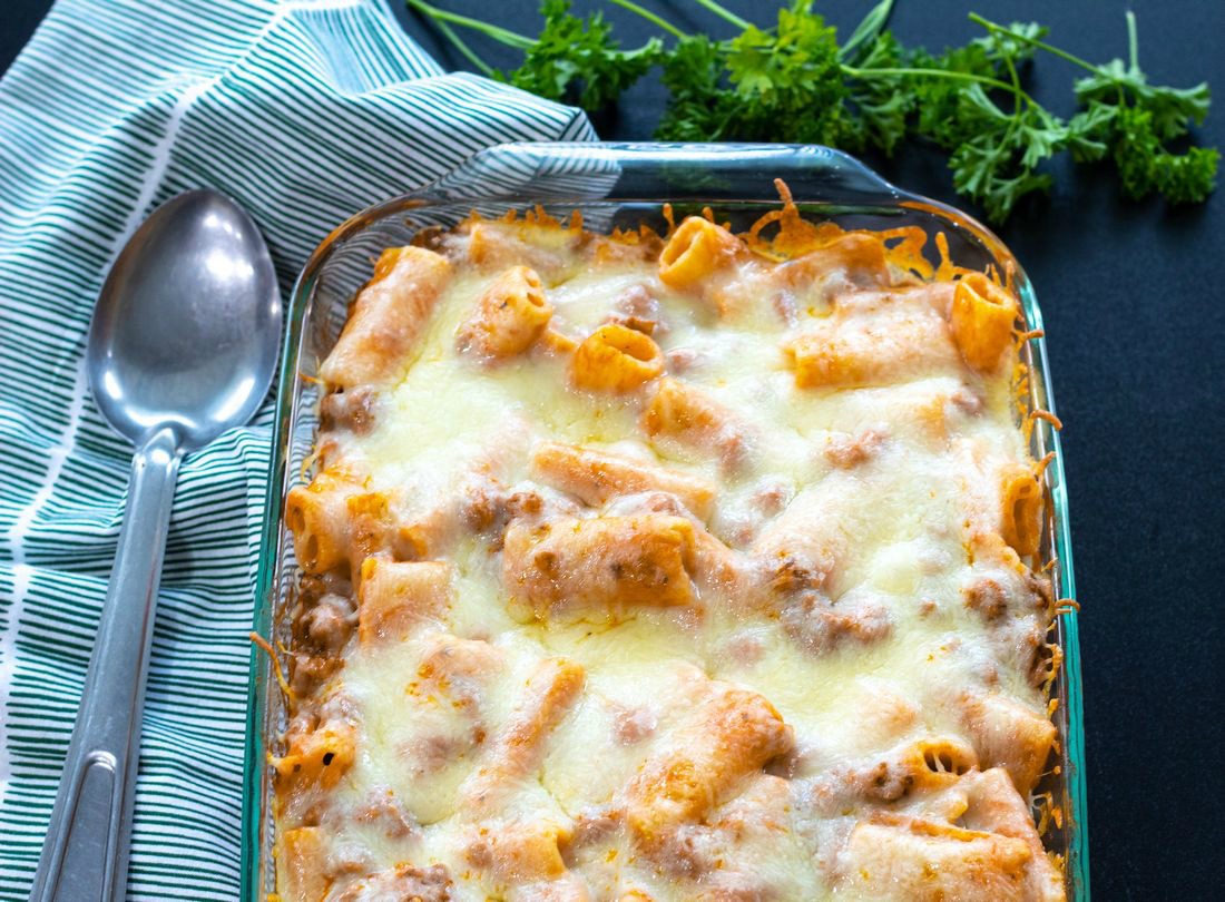 Cheesy Rigatoni Sausage Bake This Ole Mom