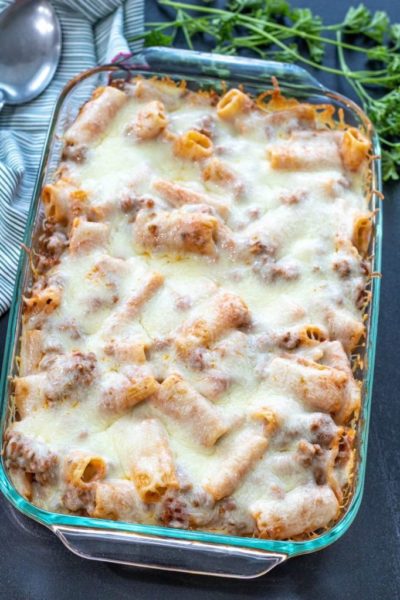 Cheesy Baked Rigatoni with Italian Sausage