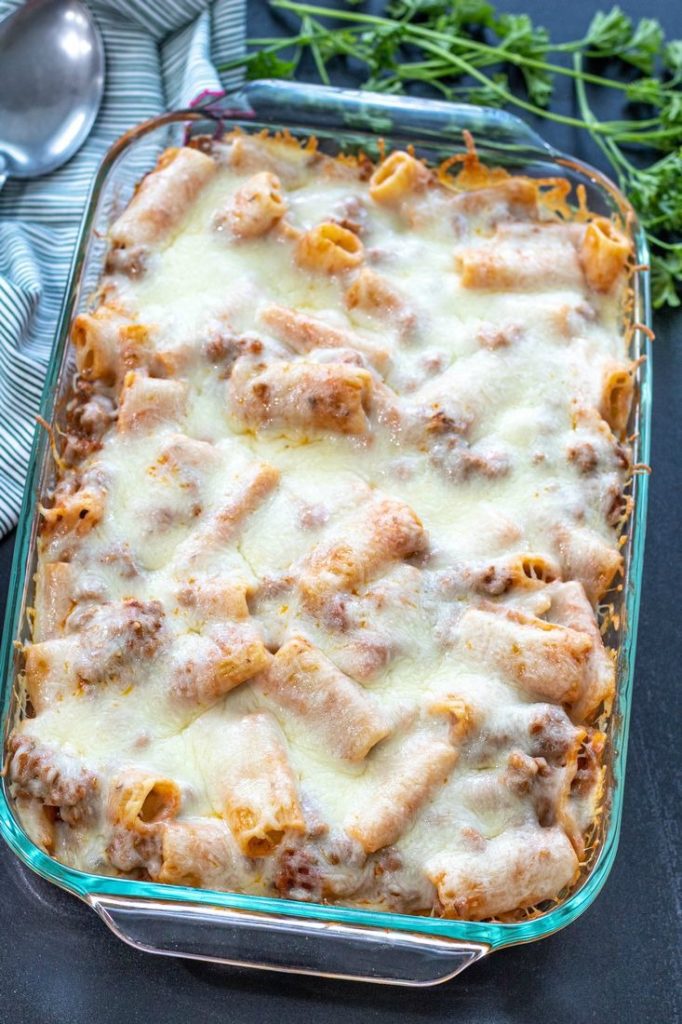 Cheesy Rigatoni Sausage Bake