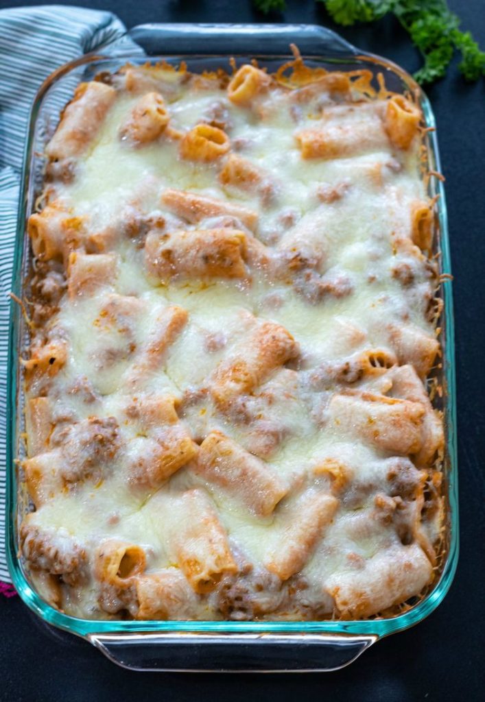 Cheesy Rigatoni with Italian Sausage 