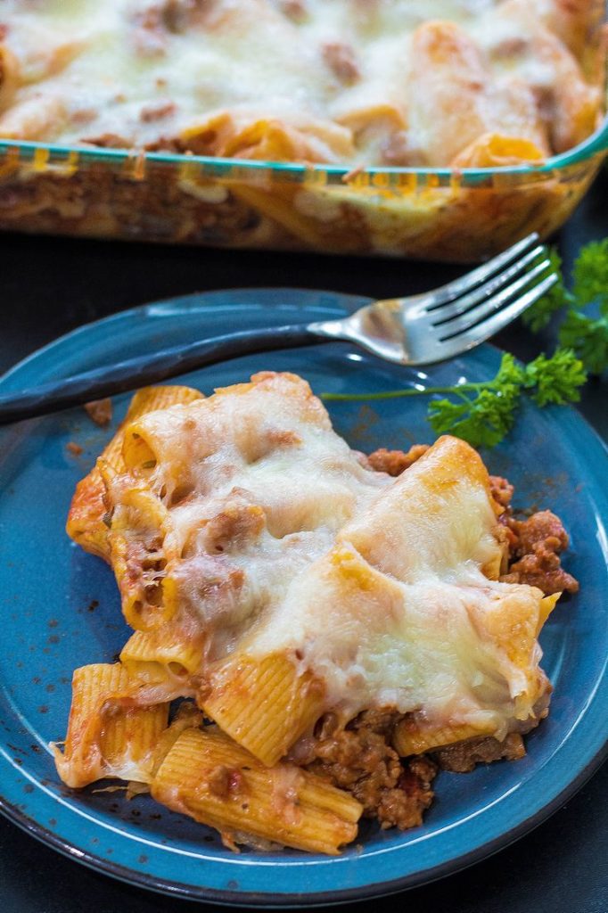 Cheesy Rigatoni Sausage Bake