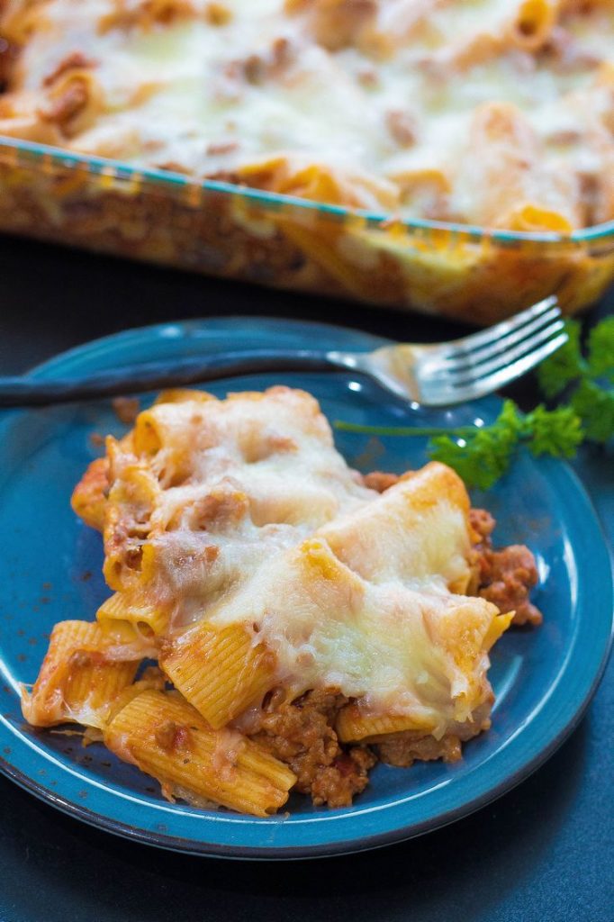 Cheesy Rigatoni Sausage Bake