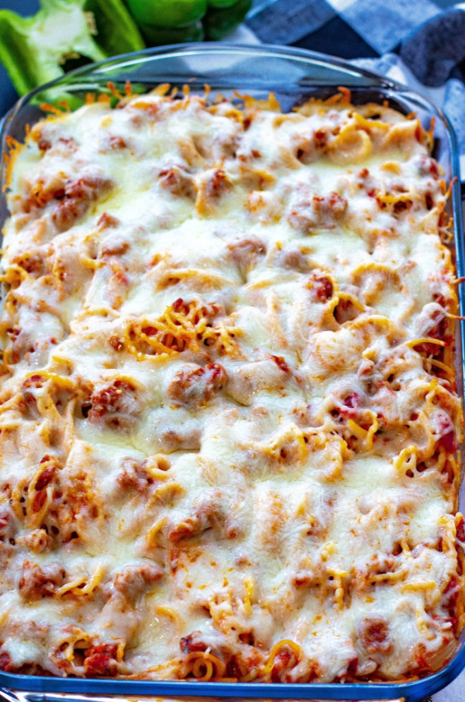 Baked Spaghetti Casserole With Sausage