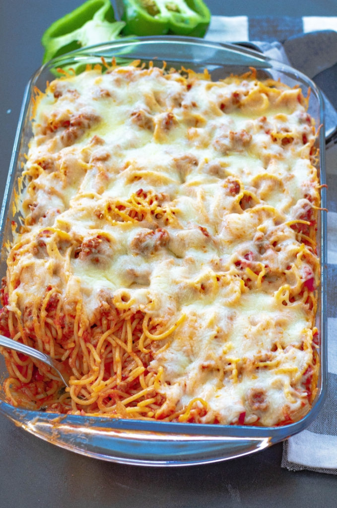 Baked Spaghetti Casserole With Sausage