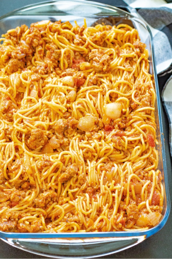 Baked Spaghetti Casserole With Sausage
