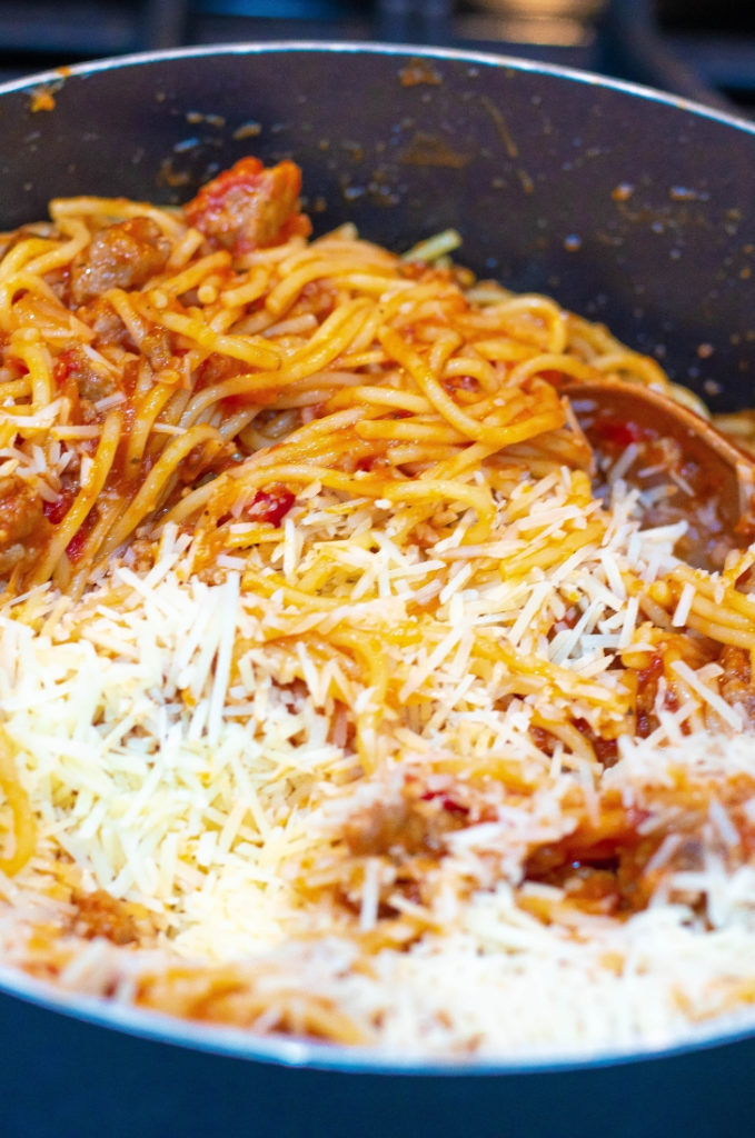 Baked Spaghetti Casserole With Sausage
