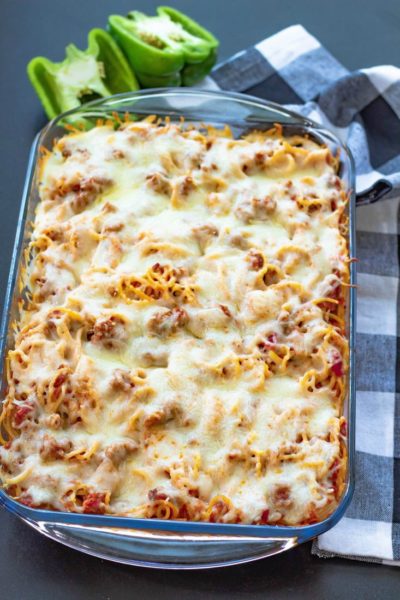 Baked Spaghetti Casserole With Sausage