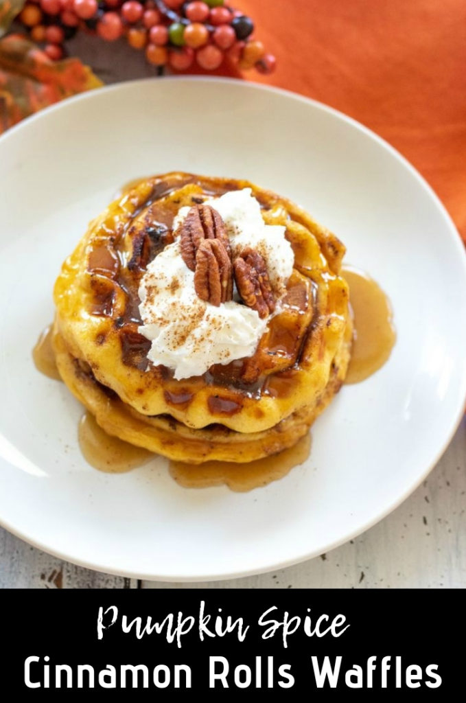 Pumpkin Spice Cinnamon Rolls Waffles