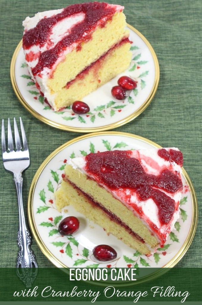 Eggnog Cake with Cranberry Orange Filling 