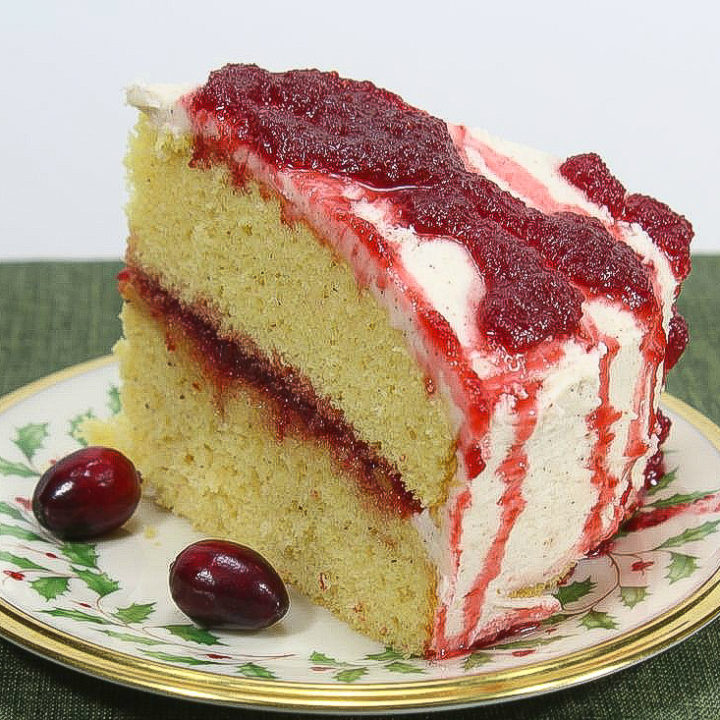 Eggnog Cake with Cranberry Orange Filling