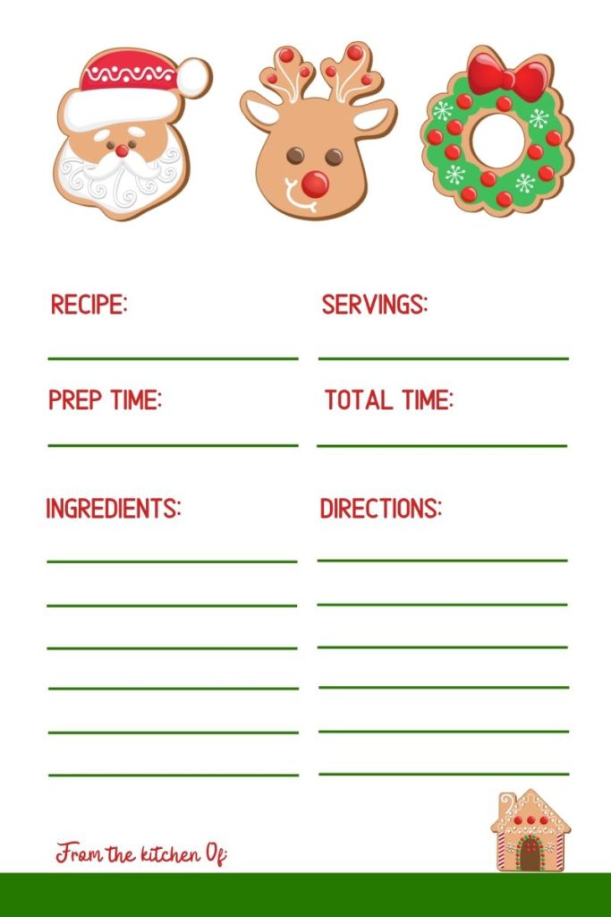 Cookie Exchange Party Recipe Card