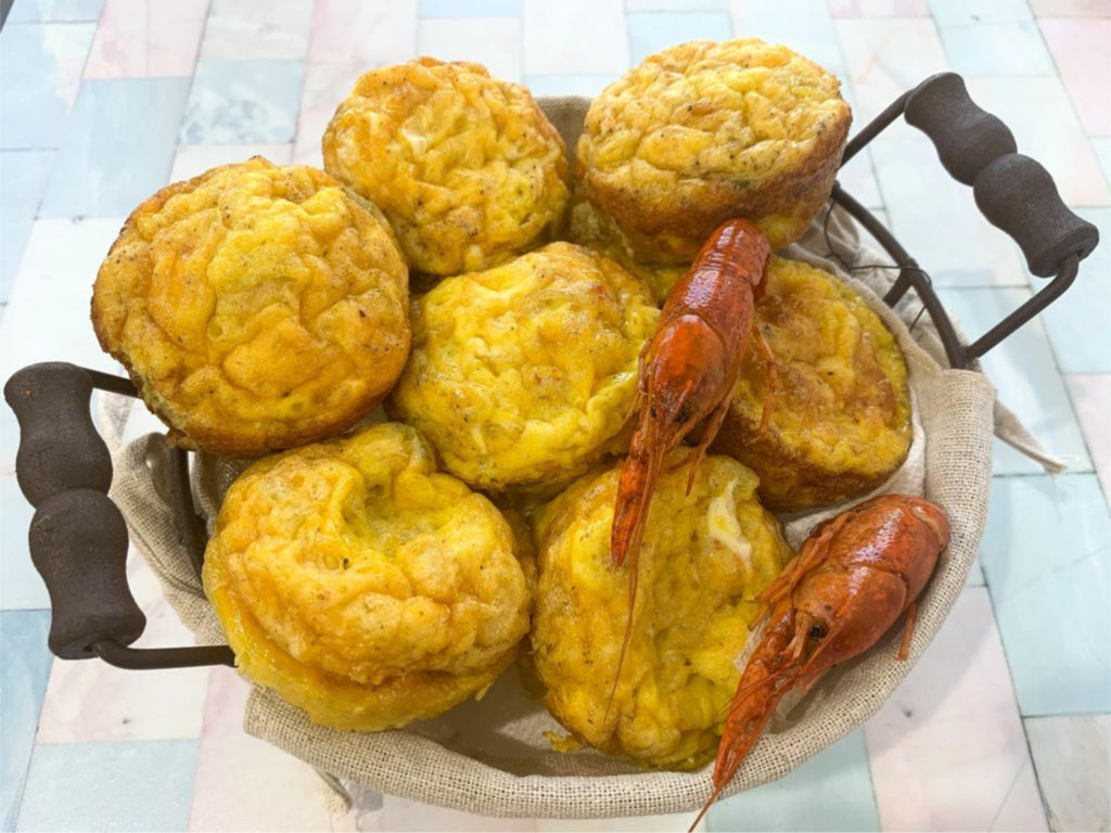 Crawfish Omelette Egg Cups