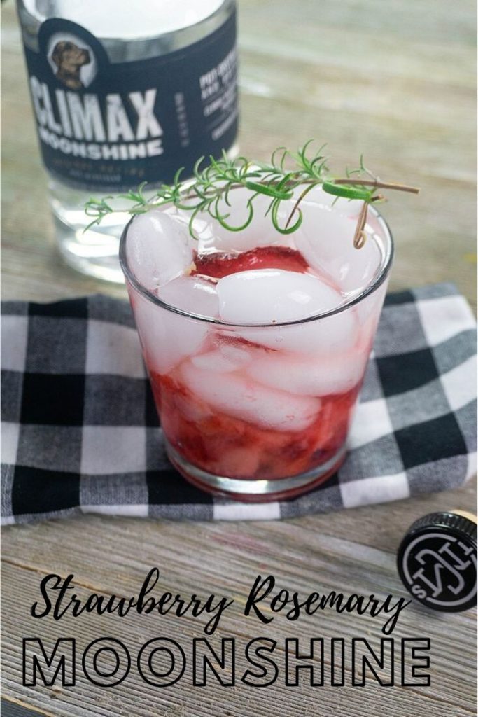 Strawberry Rosemary Moonshine pin for Pinterest