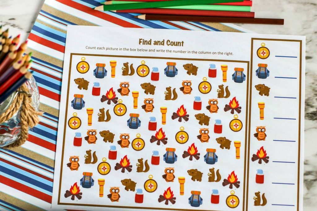 Kids I Spy Camping Printable