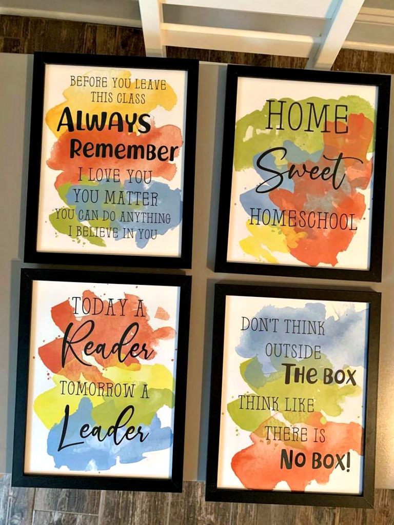 Colorful Homeschool Wall Art Printables 