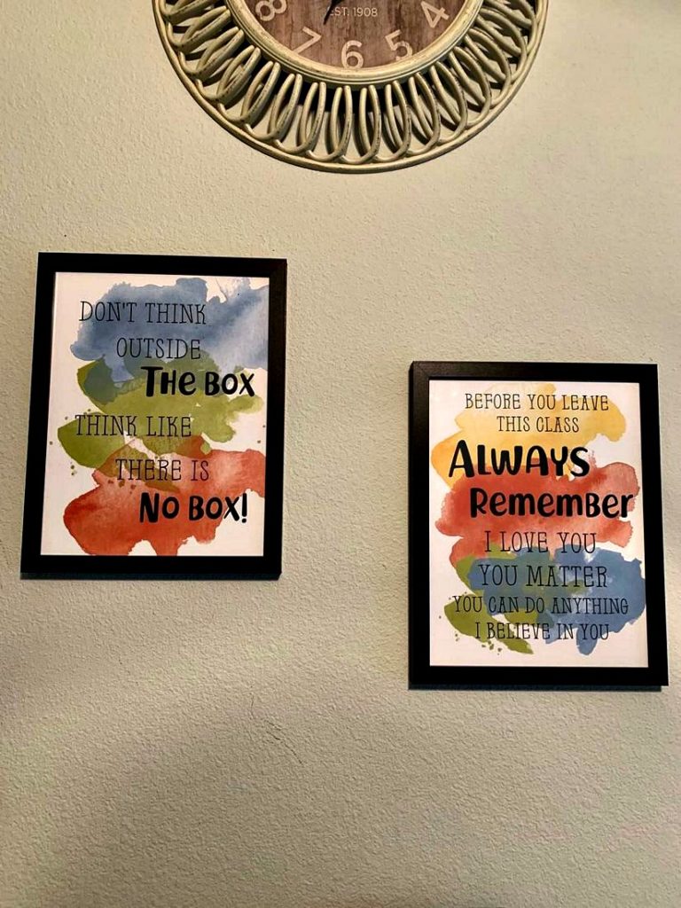 Homeschool Wall Art Printables Hanging On Wall