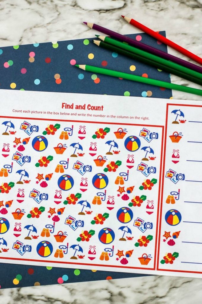 Kids I Spy Beach Printable