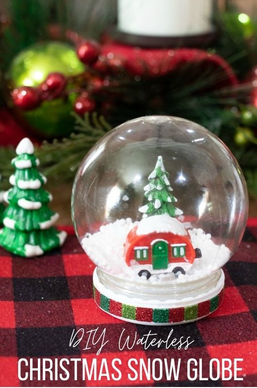DIY Waterless Christmas Snow Globe with Camper 