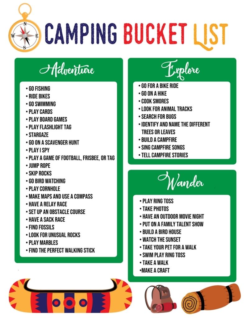 FREE Camping Activity List