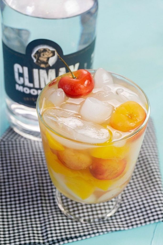 Peach and Rainier Cherry Moonshine