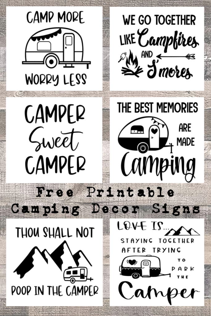 Free Printable Camping Décor Signs