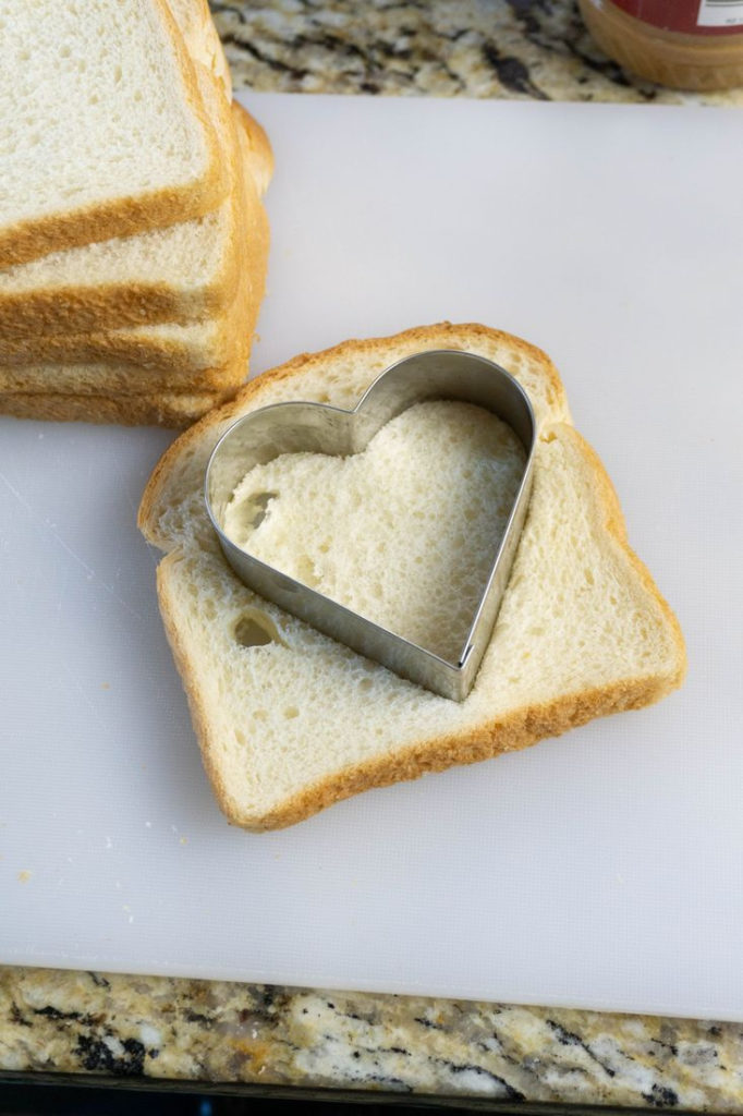 Picture of bread with heart shape cookie cutter 