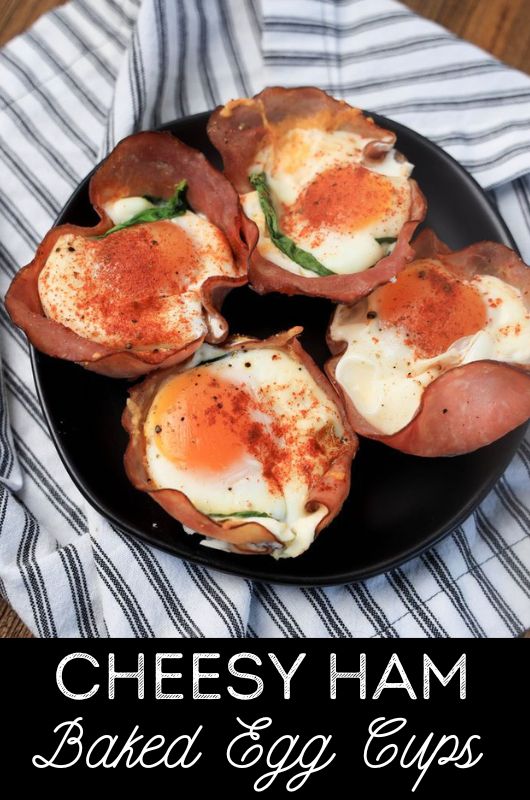 Cheesy Ham Baked Egg Cups 