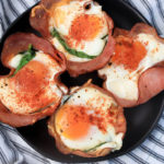 Cheesy Ham Baked Egg Cups with Spinach