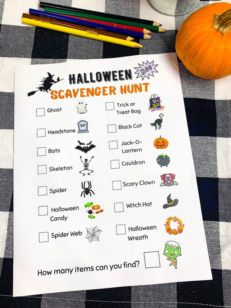 Halloween Scavenger Hunt Printable