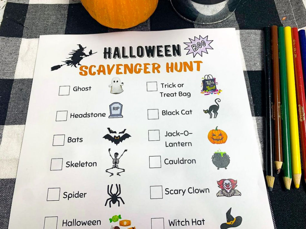 Halloween Scavenger Hunt Printable