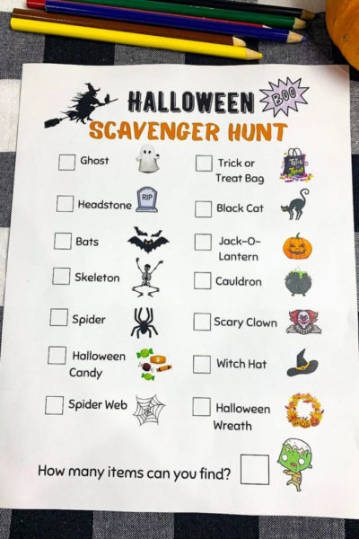 Halloween Scavenger Hunt Printable