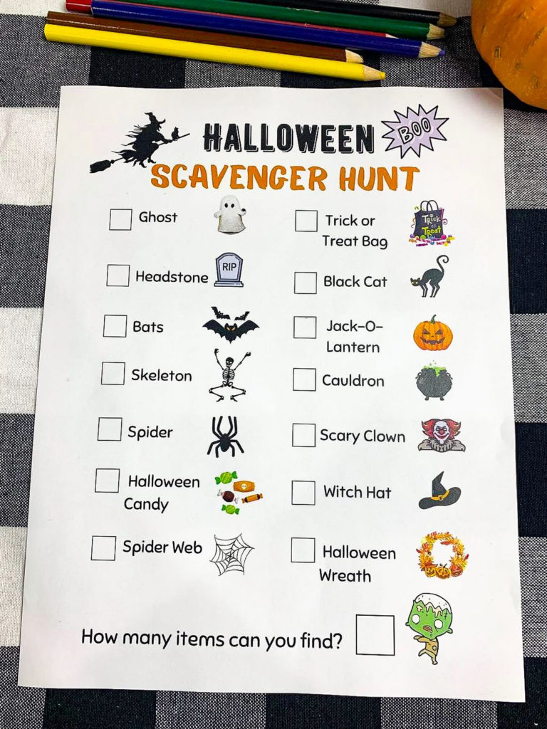 Halloween Scavenger Hunt Printable