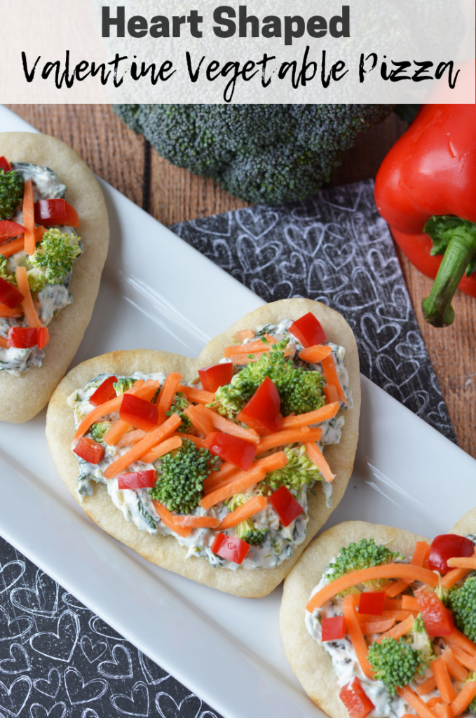 Heart Shaped Valentine Vegetable Pizza