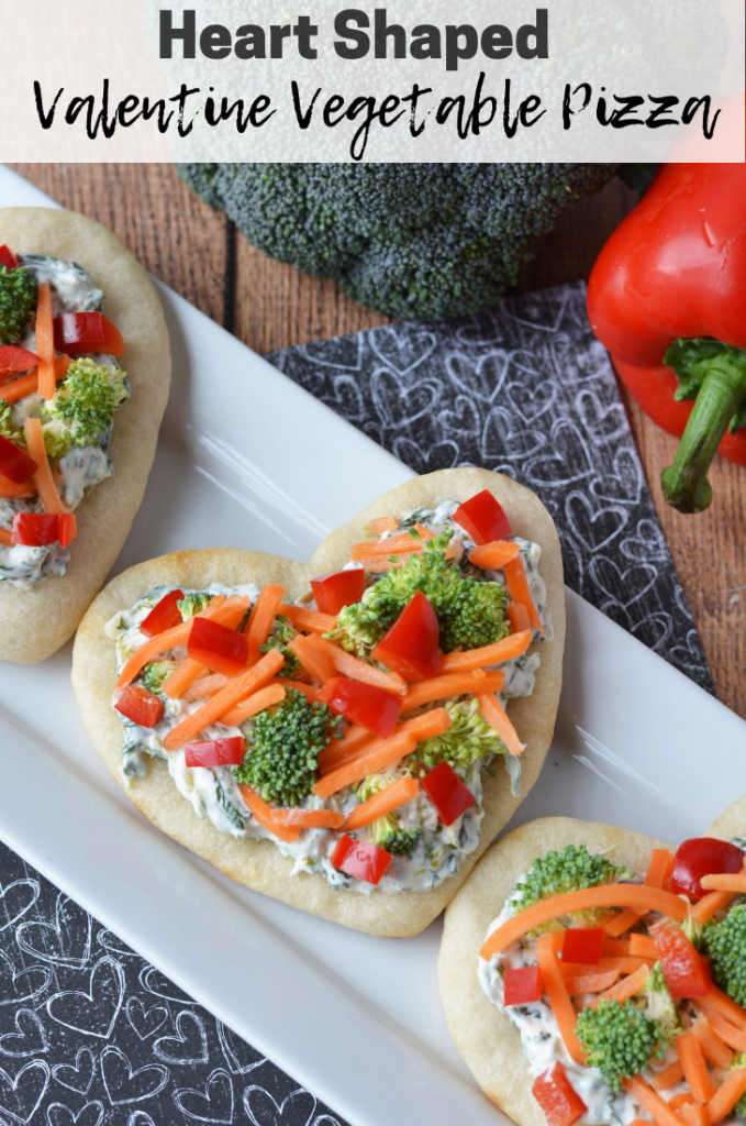 Heart Shaped Valentine Vegetable Pizza 