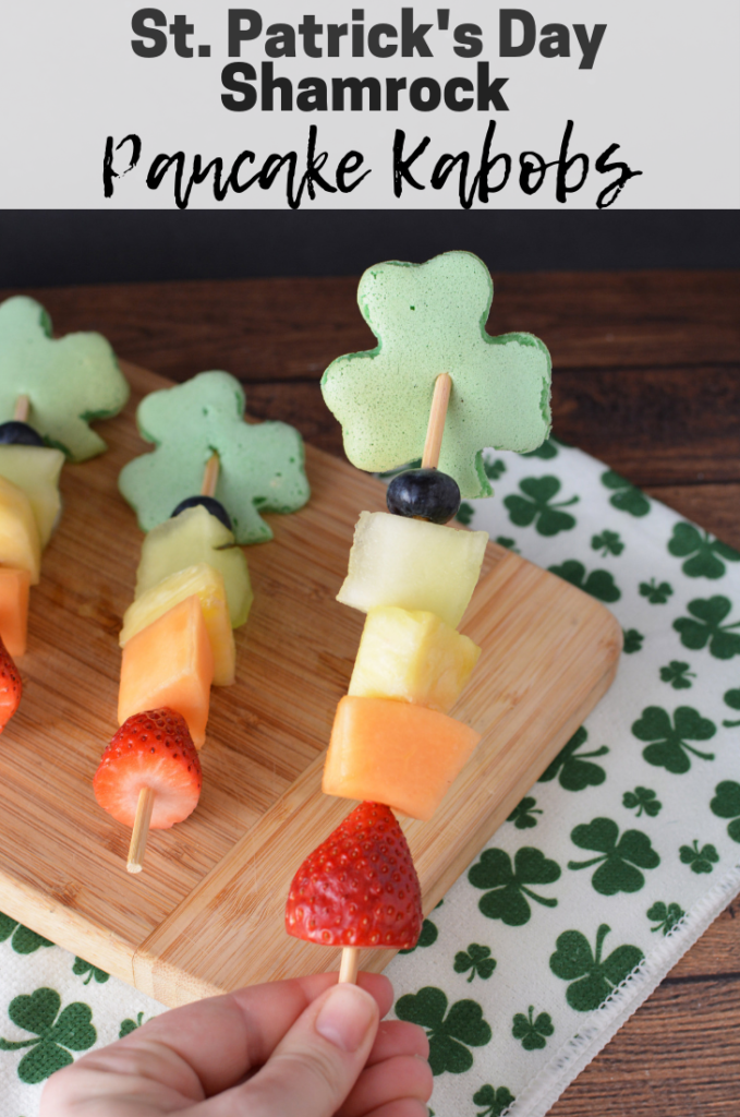 St. Patrick's Day Fruit and Pancake Kabobs